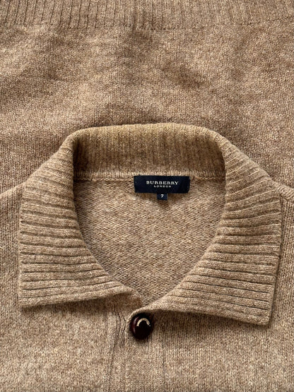 Burberry London 1990s Wool Knitted Logo Cardigan - XL