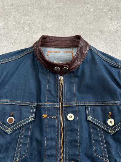 Hollywood Trading Company HTC 2000s “Night Flyer” Moto Denim Jacket - S