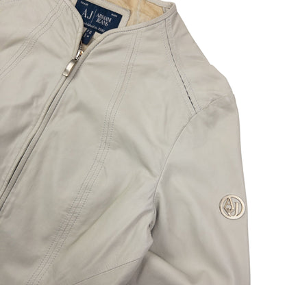 Vintage 2000s Armani Jeans Cropped Leather Jacket Womens Size M