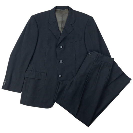 Vintage 90s Yohji Yamamoto A.A.R Jacket & Trousers Suit Set Size XS | XS, Black