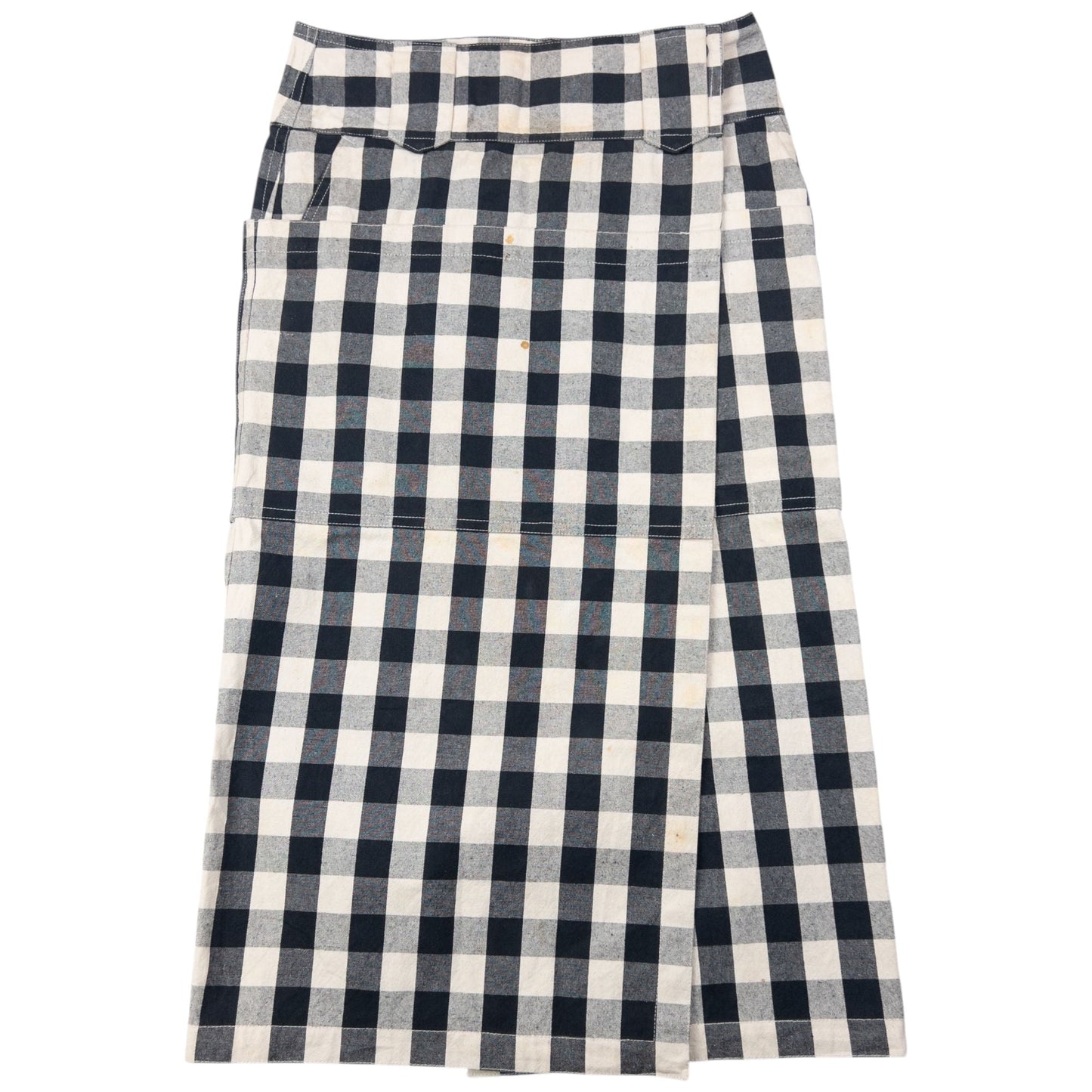 Vintage Issey Miyake Checkered Wrap Skirt Womens Size W30