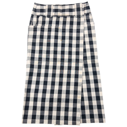Vintage Issey Miyake Checkered Wrap Skirt Womens Size W30