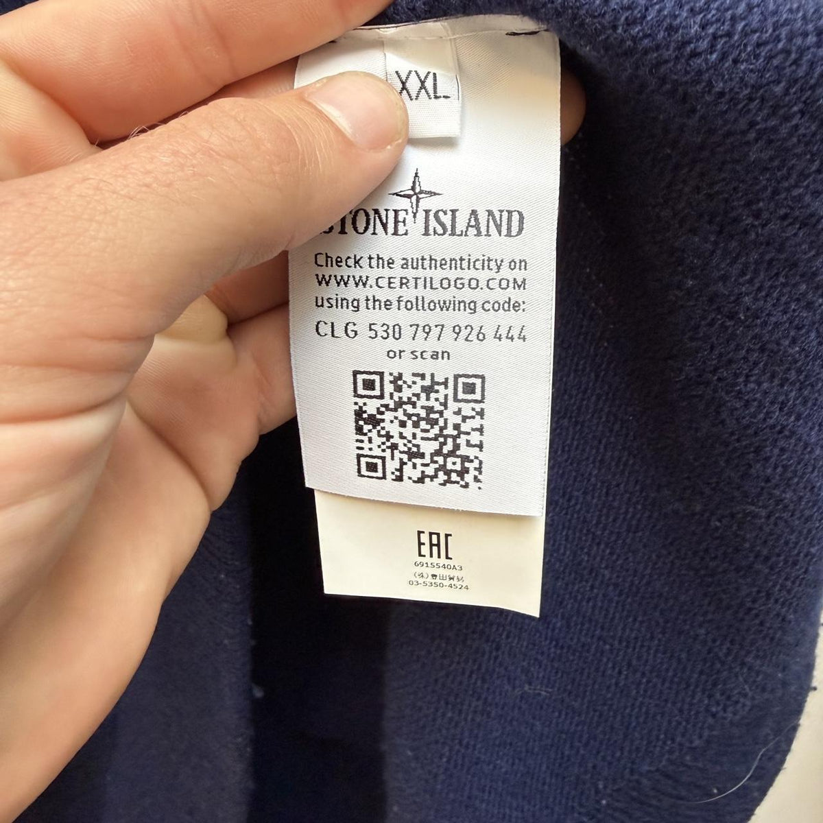 Stone Island Navy Blue Knit Jumper (XXL) | XXL, Multicoloured