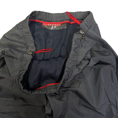 Prada Sort Full Zip Nylon Trousers In Charcoal Grey (W32) | Prada, Grey