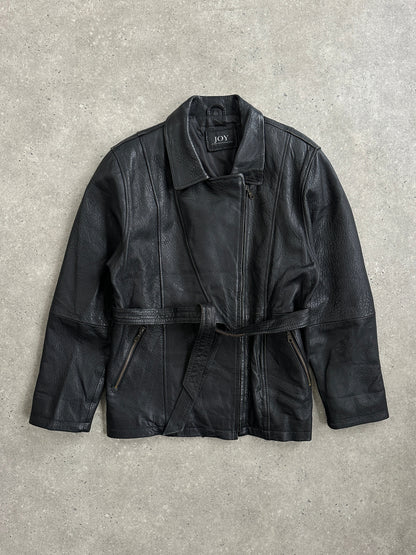 Vintage 1990s Lamb Leather Belted Jacket - XL