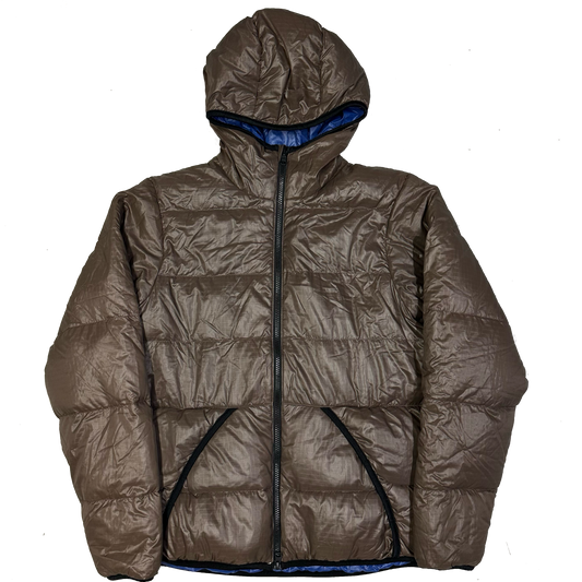 Camp 7 Reversible Puffer Jacket In Brown & Blue ( L )