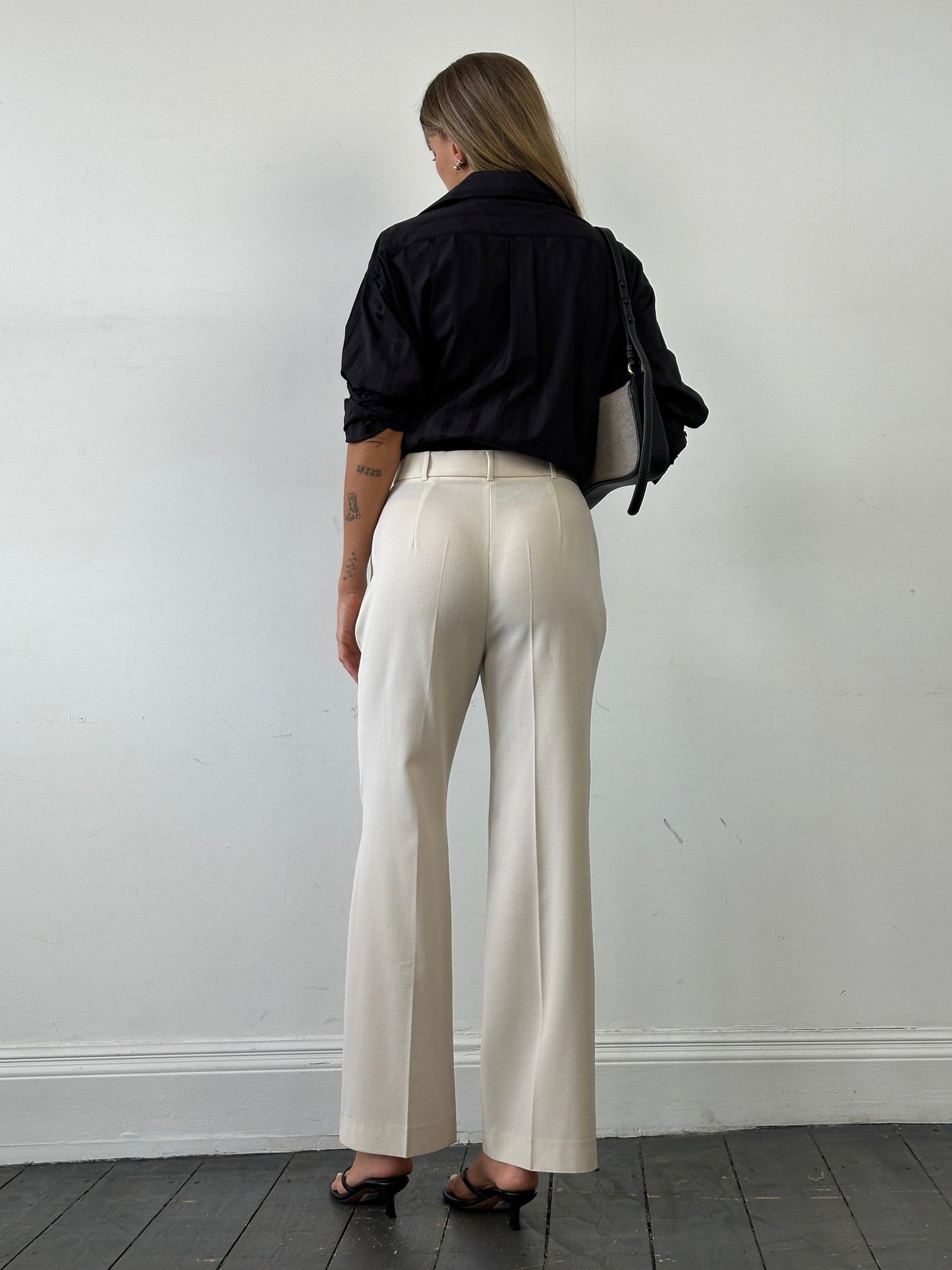 Max Mara Pure Wool High Waisted Tailored Trousers - W28 - Known Source