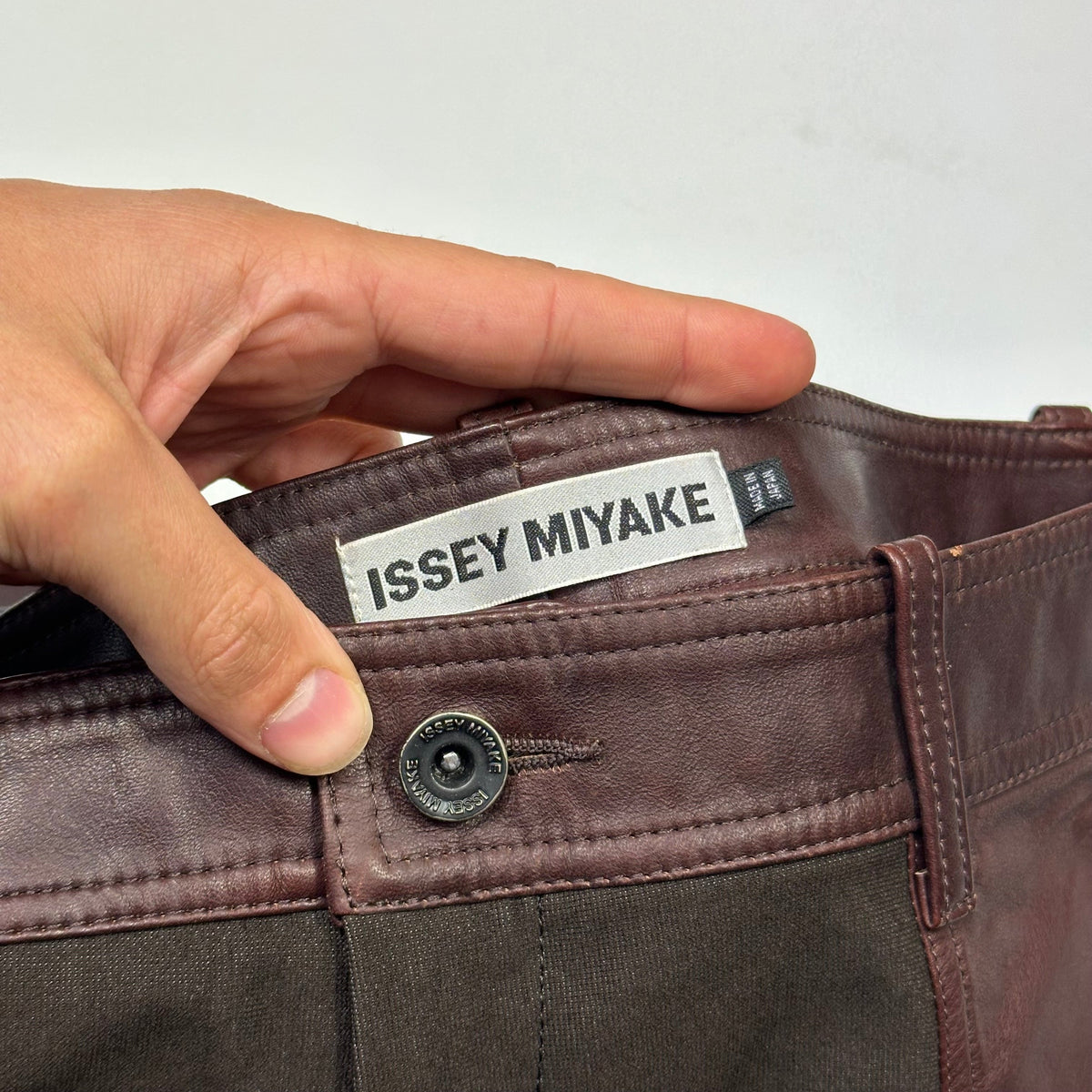 Issey Miyake 2003 Leather Moto Trousers - 3 (S) | W30, Brown