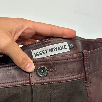 Issey Miyake 2003 Leather Moto Trousers - 3 (S) | W30, Brown