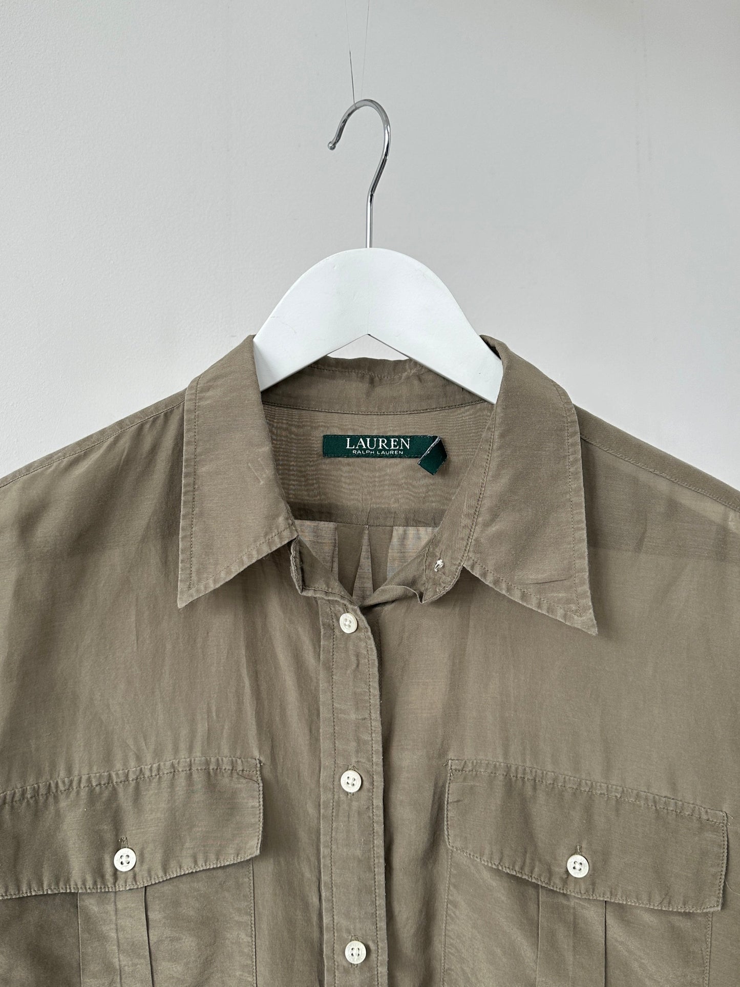 Ralph Lauren Silk Cotton Semi Sheer Lightweight Shirt - L