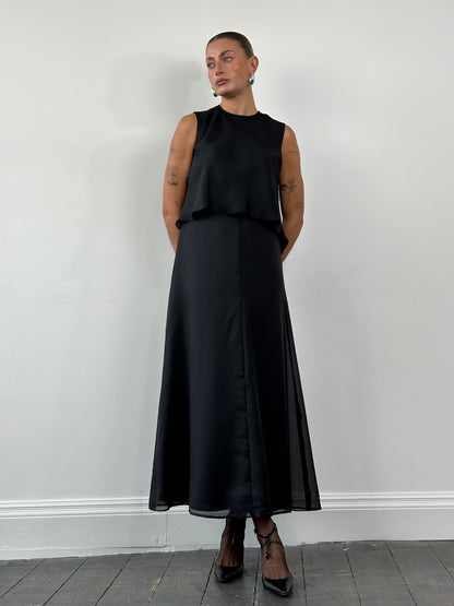 Vintage Double Layered Maxi Dress - S/M