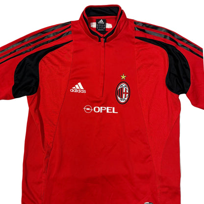 Adidas 2004/05 AC Milan Training Quarterzip Top In Red ( M )