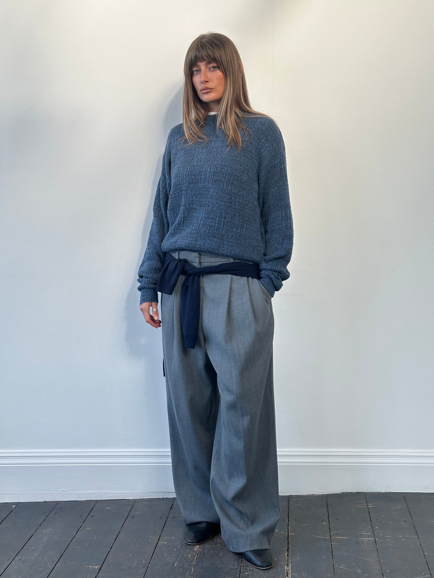 Oscar De La Renta 1990s Textured Cotton Knitted Jumper - L/XL