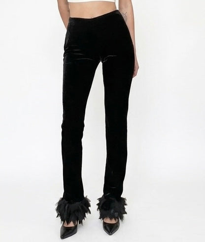 Chanel Velvet Trousers | O/S, Black