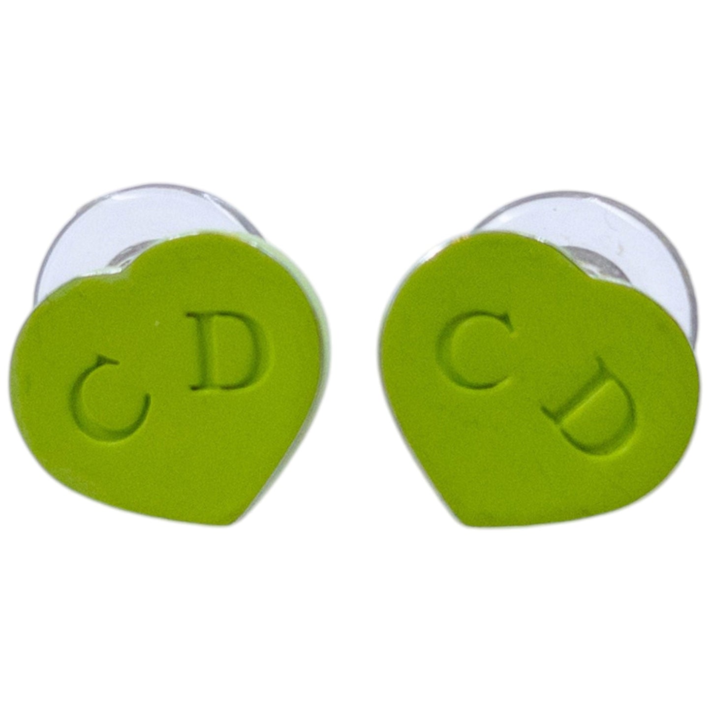 Vintage 2000s Dior By John Galliano Heart Stud Earrings | O/S, Green
