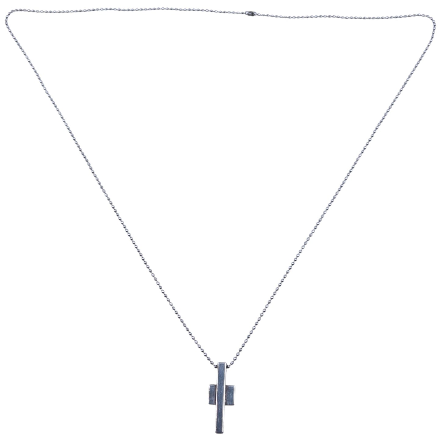 Vintage 2000s Gucci Silver Cross Pendant Necklace | O/S, Grey