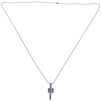 Vintage 2000s Gucci Silver Cross Pendant Necklace | O/S, Grey