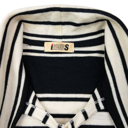 Vintage 80s Issey Miyake I.S. Striped Tie-Neck Sweater Dress Womens Size L | Large, Black