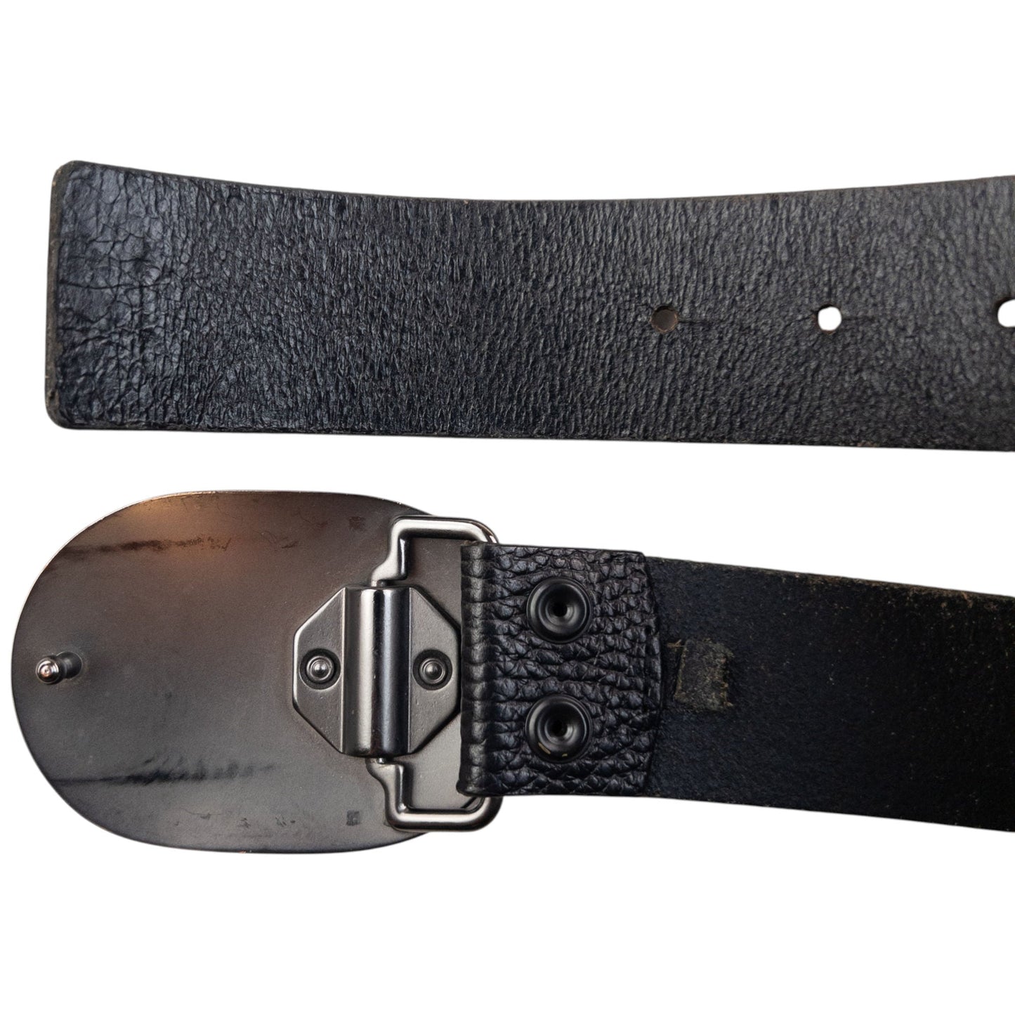 Vintage 2000s Armani Jeans Leather Belt Size XL | XL, Black