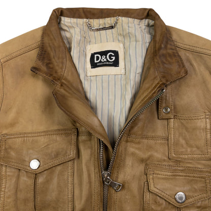 Vintage Dolce & Gabbana Leather Biker Jacket Size M