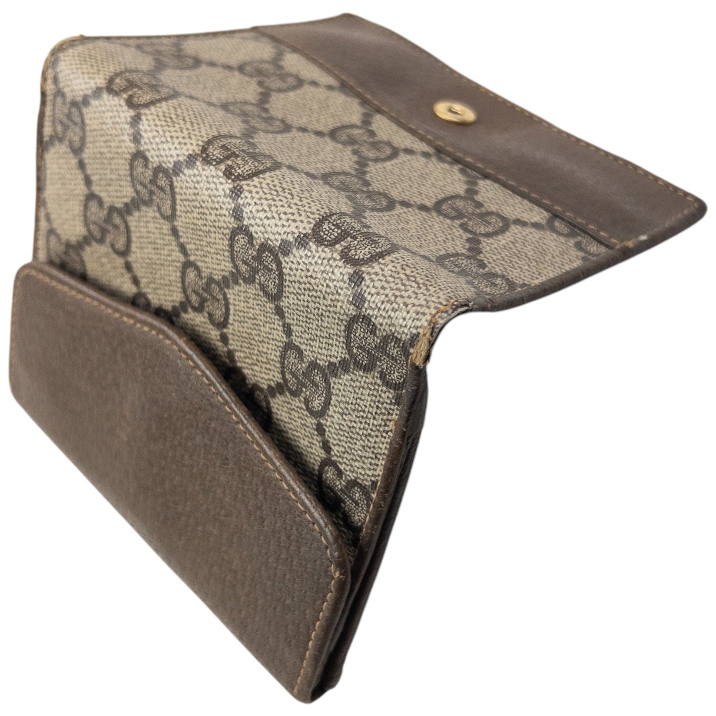 Vintage 80s Gucci Monogram Leather Wallet | O/S, Beige