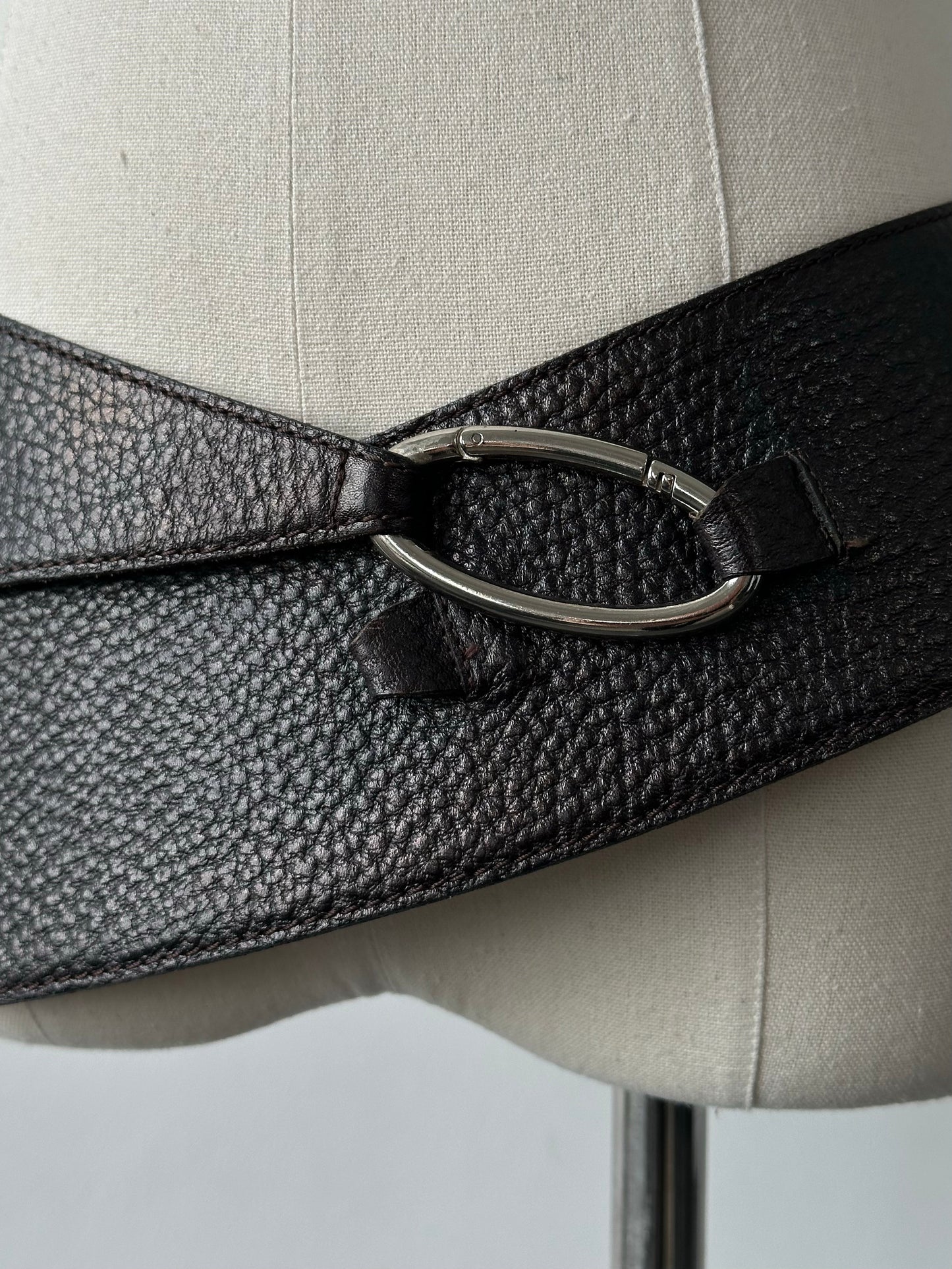 Rene Lezard 2000s Leather Chunky Belt - W32-34
