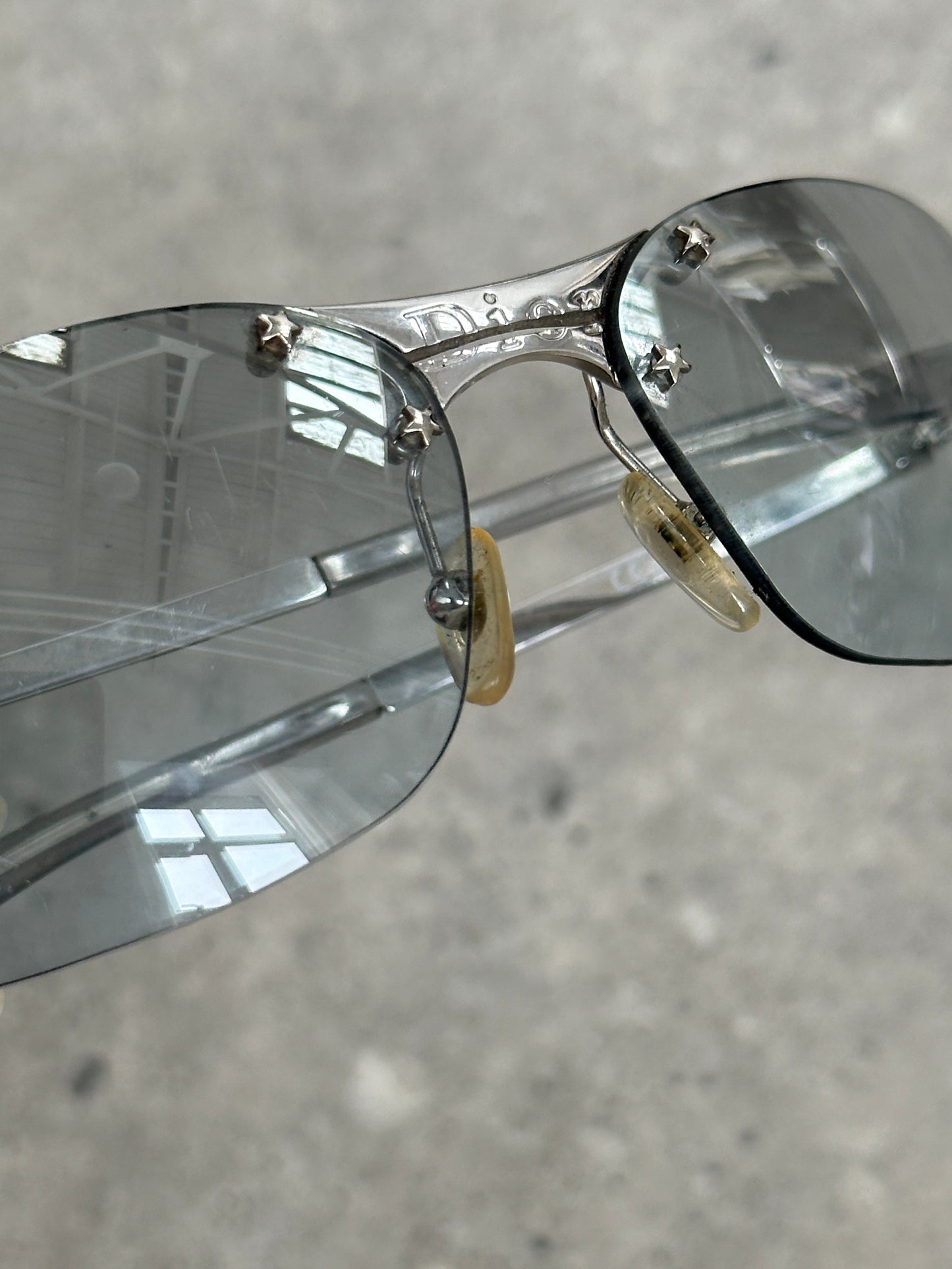 Christian Dior 1990s Mini Pop Rimless Logo Sunglasses