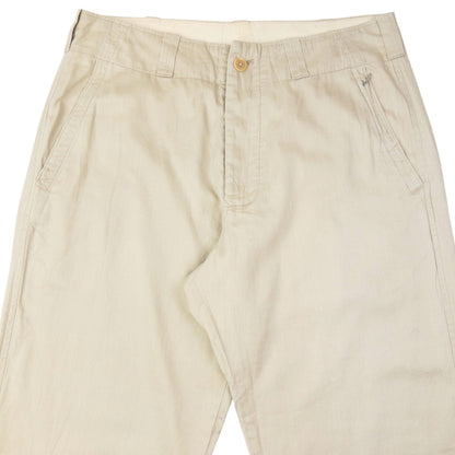 Vintage 2000s Yohji Yamamoto Linen Trousers Size W34 | W34, Cream