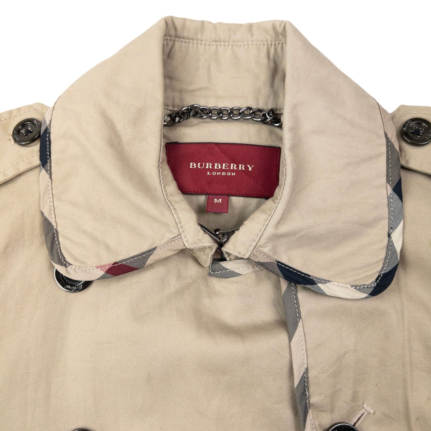 Vintage 2000s Burberry Nova Check Lined Belted Trench Jacket Womens Size M | Medium, Beige