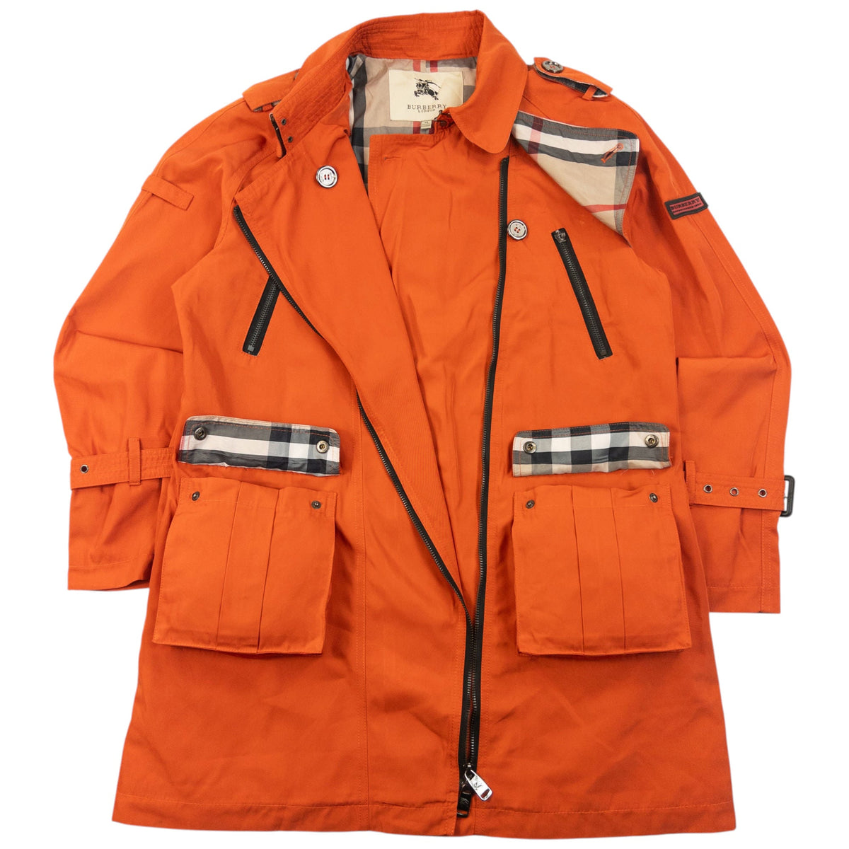 Vintage Burberry Nova Check Lined Jacket Womens Size XL | XL, Orange