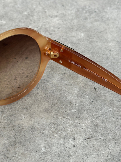 Versace 2000s Oversized Round Medusa Logo Sunglasses