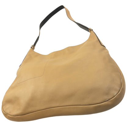 Vintage 2000s Prada Leather Shoulder Bag | O/S, Beige