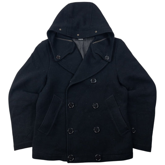 Vintage 90s Cabane De Zucca By Issey Miyake Wool Peacoat Jacket Size S | Small, Black