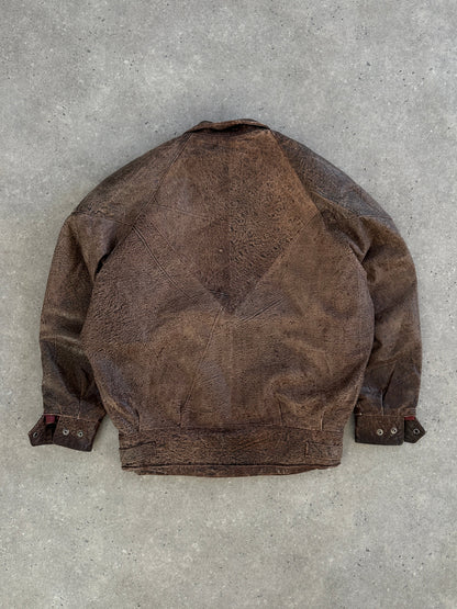 Vintage 1980s Aged Leather Jacket - S