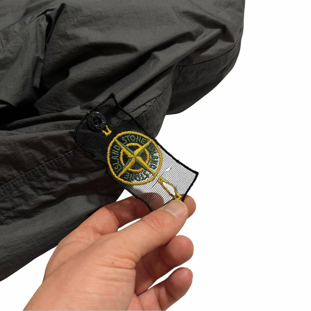 Stone Island 2009 Goose Down Mesh Badge Jacket | Large, Charcoal