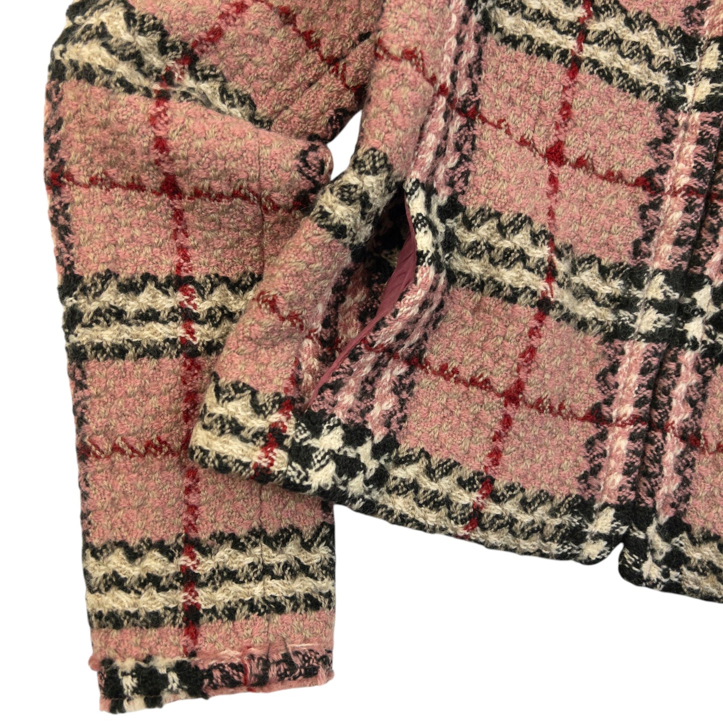Vintage 2000s Burberry Nova Check Tweed Jacket Womens Size M | Medium, Pink