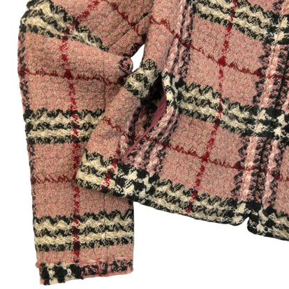 Vintage 2000s Burberry Nova Check Tweed Jacket Womens Size M | Medium, Pink