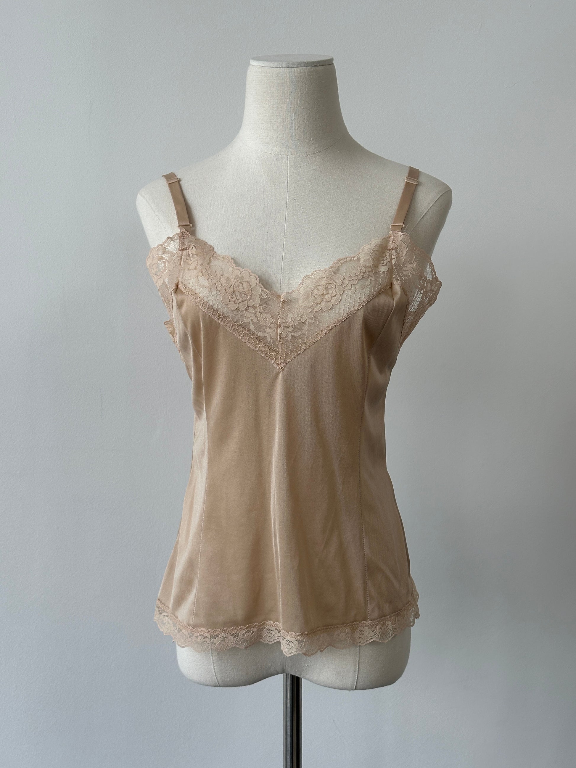 Vintage 2000s Satin Lace Cami Top - S