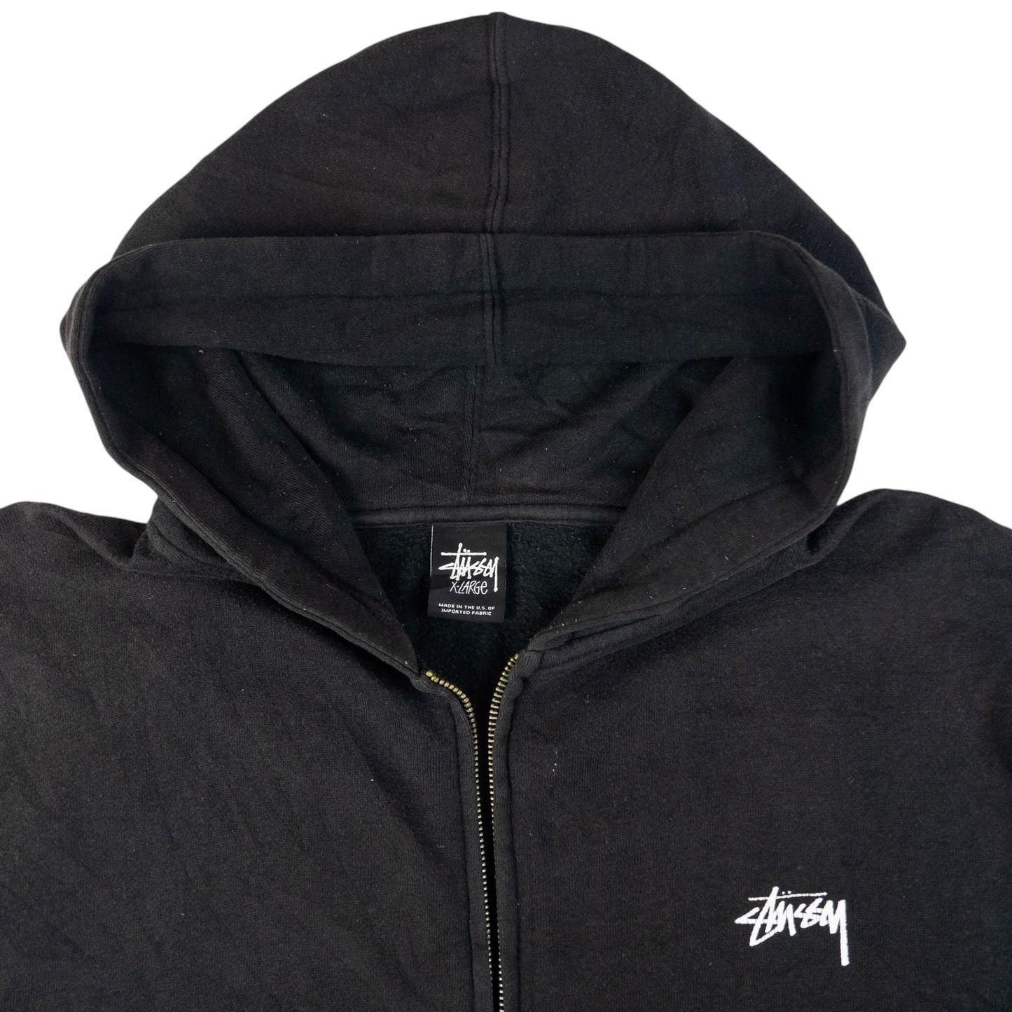 Vintage Stussy Crown Zip Up Up Hoodie Size XL