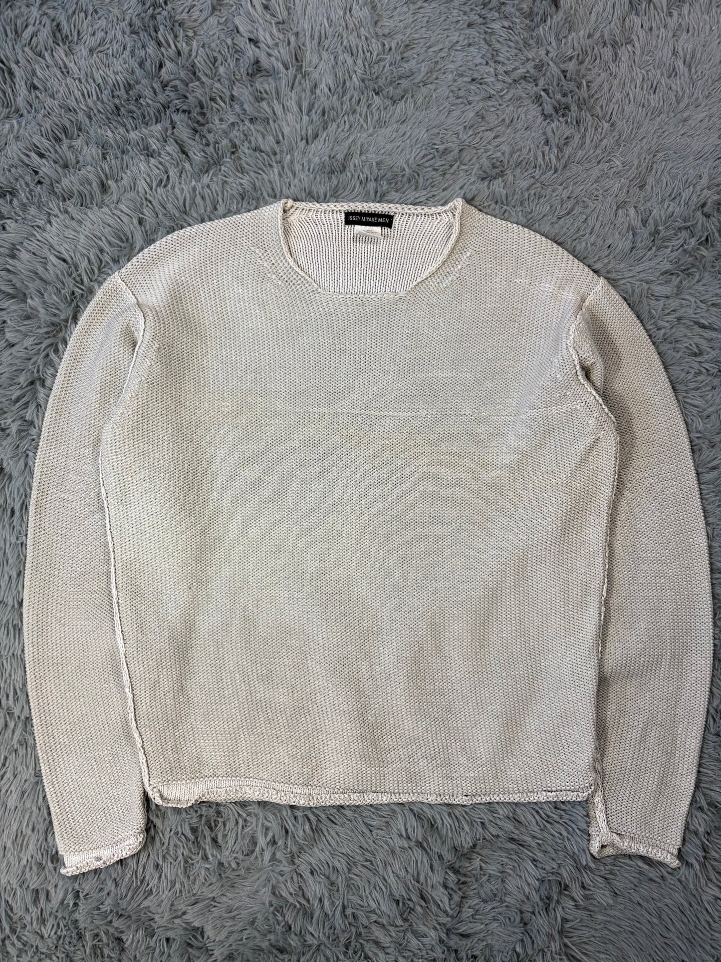 Issey Miyake MEN 2011 Cable Knit Inside-Out Effect Jumper - M/L | O/S, Grey