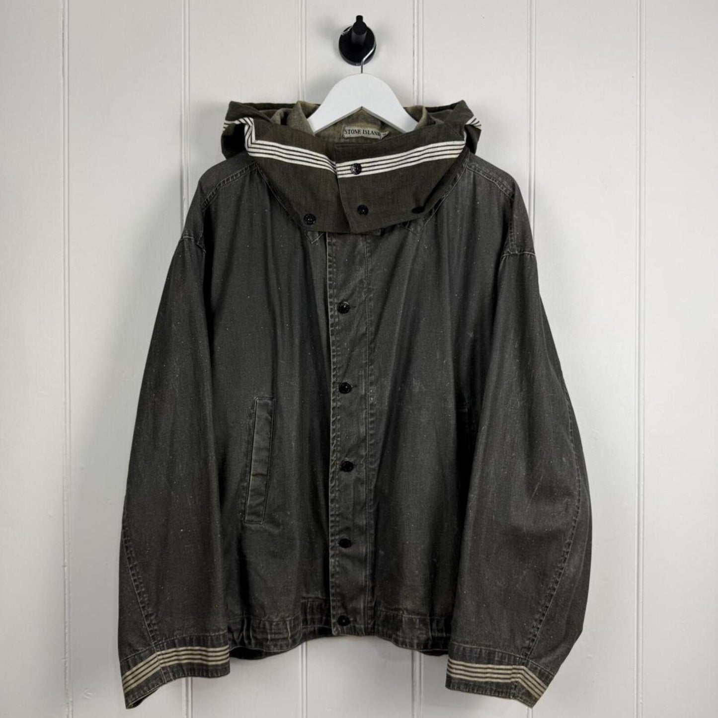 1980's Stone Island Marina Sailcloth Jacket Khaki (M) | Medium, Multicoloured