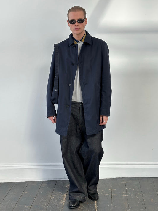 Hugo Boss 2000s Cotton Water Repellant Trench Coat - L