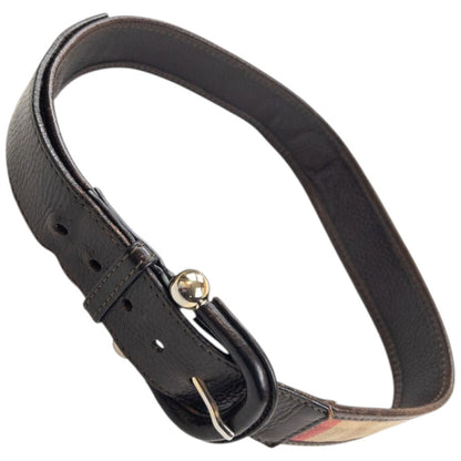 Vintage 2000s Burberry Nova Check Leather Belt Size S | O/S, Brown