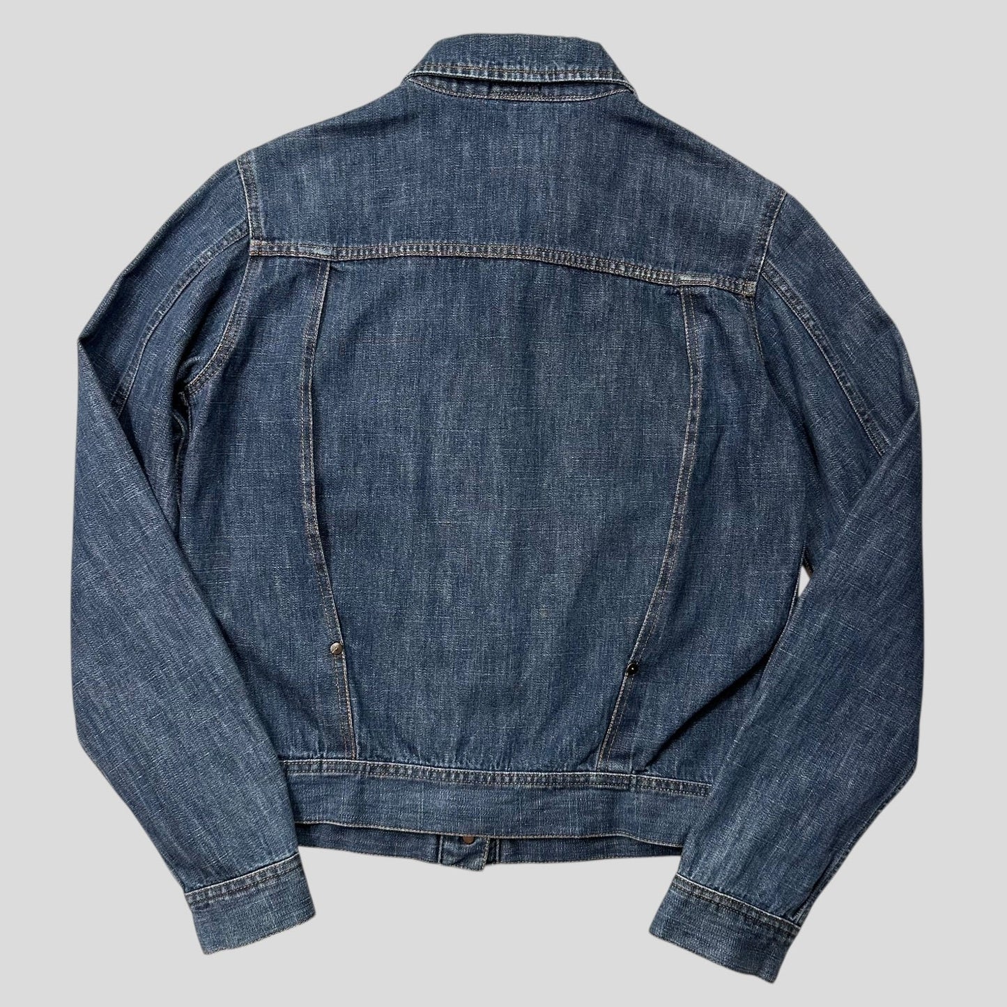 Miu Miu 2001 Runway Denim Fiammoto Pleated Work Jacket - S/M