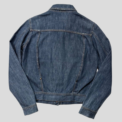 Miu Miu 2001 Runway Denim Fiammoto Pleated Work Jacket - S/M | Default Title, Red
