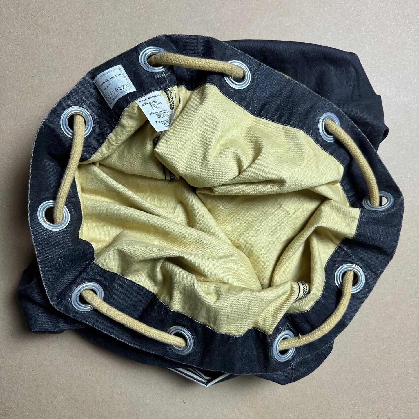 S/S 1986 Midnight Grey Sail Cloth Marina Duffle Sack