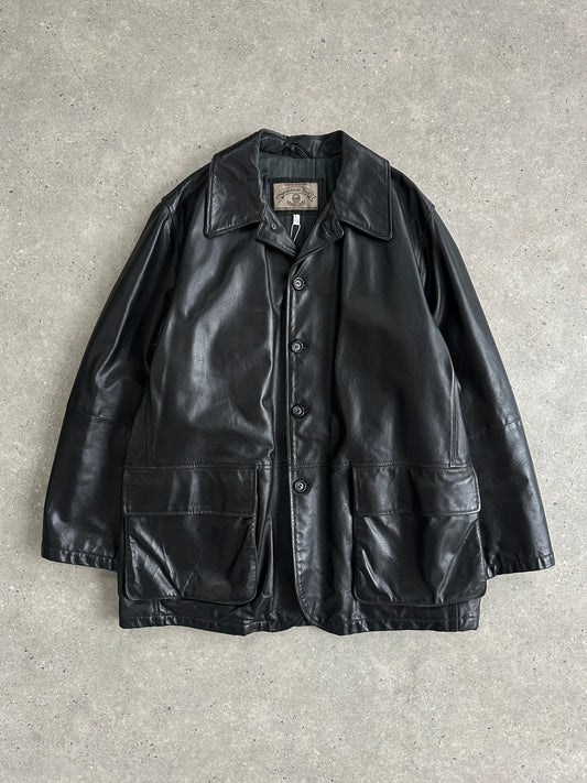 Armani Jeans Structured Leather Jacket - XL