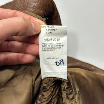 Neil Barrett 2012 Leather Padded Brown Multipocket Moto Jacket - S