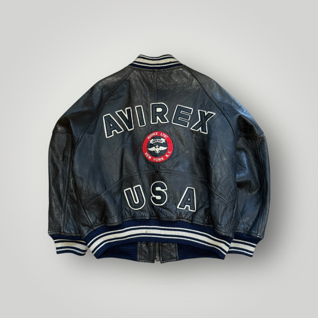 Avirex 90's Leather Bomber Jacket L
