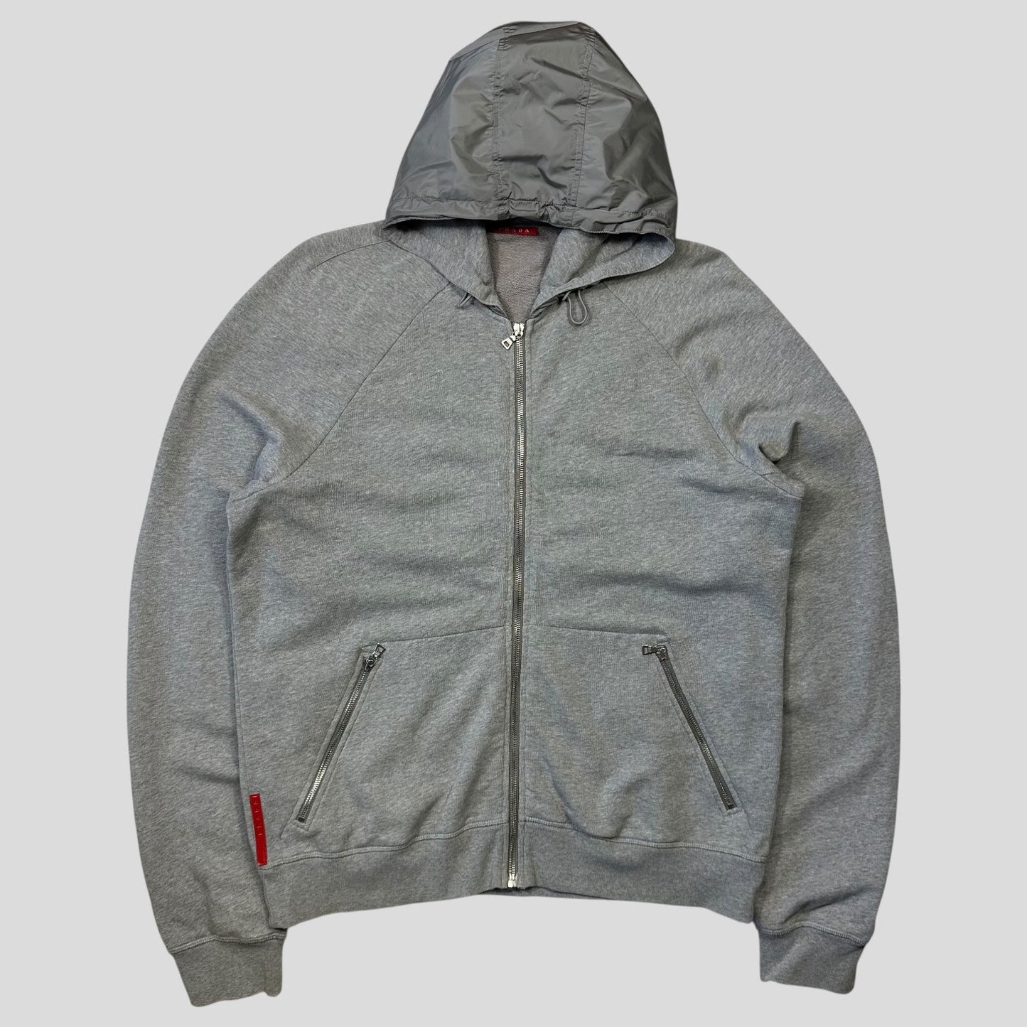 Prada Sport 2007 Nylon Hooded Zip-up Hoodie Jacket - XXL
